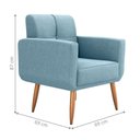 Ver imagem 2 de Jogo Poltrona e Puff para Sala Oliver Boucle Azul