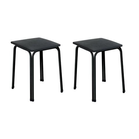 Conjunto 2 Banquetas Aço Bia Preto/Fosco