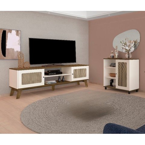 Conjunto Sala Charlotte: Rack 4524 + Buffet 4520