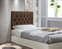 Ver imagem 1 de Cabeceira Painel Cama Box Solteiro 90 Cm Capitonê Suspensa - Marrom Suede
