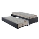 Ver imagem 1 de Bicama Box Solteiro Linho Cinza 88x188 com Dois Colchões Airtech Molas Ensacadas Ortobom