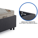 Ver mais imagens de Bicama Box Solteiro Linho Cinza 88x188 com Dois Colchões Airtech Molas Ensacadas Ortobom