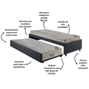 Ver imagem 4 de Bicama Box Solteiro Linho Cinza 88x188 com Dois Colchões Airtech Molas Ensacadas Ortobom