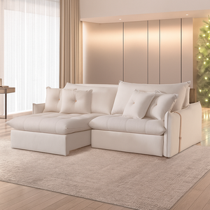 Sofá Retrátil Reclinável Linho Bege Claro Paris:240