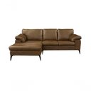 Ver imagem 1 de Sofá de Couro Asti 2 Lugares com Chaise Esquerda Marrom Bicolor - Mempra Design