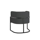 Ver imagem 2 de Poltrona Corino Decorativa Lua Recepção Base Ferro Black Cor:cinza