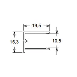 Perfil U 10mm Branco - 6,00m - Cortado C/ 3m - 2