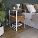 Ver imagem 1 de Mesa Auxiliar 1 Gaveta 39,5cm Estilo Industrial Li046 Kappesberg Industrial
