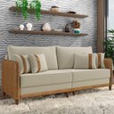 Ver imagem 6 de Sofá 3 Lugares Living 212cm Asbury K01 Veludo Bege Couríssimo Camel - Lyam Decor