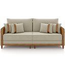 Ver imagem 5 de Sofá 3 Lugares Living 212cm Asbury K01 Veludo Bege Couríssimo Camel - Lyam Decor