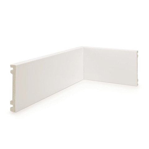 Kit 96m Linear Rodapé Alizar de Poliestireno 10cm x 1,5CMM X 240cm Liso Nfr Branco Ruffino