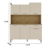 Armário de Cozinha Compacta Mdf 6 Portas 1 Gaveta Gênova Plus - Freijó/soft - 2