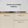 Armário de Cozinha Compacta Mdf 6 Portas 1 Gaveta Gênova Plus - Freijó/soft - 6