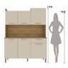 Armário de Cozinha Compacta Mdf 6 Portas 1 Gaveta Gênova Plus - Freijó/soft - 4