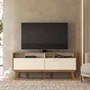Ver imagem 1 de Rack Bancada para TV 65" 160cm MDF-MDP Amêndoa Mabe Magazine