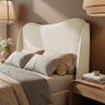 Cabeceira Orgânica para Cama Box Casal Padrão Luma 140cm Bouclê Bege - Desk Design - 1
