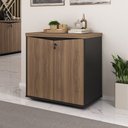 Ver imagem 1 de Armário para Escritório Y37 2 Portas com Chave Nogal/branco - Artany Móveis