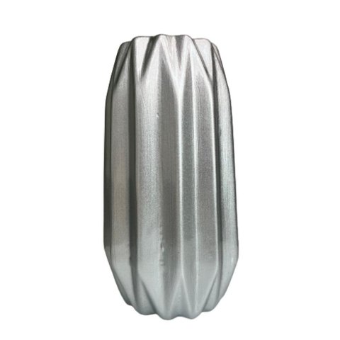 Vaso centro de mesa prata médio de cerâmica decorativo
