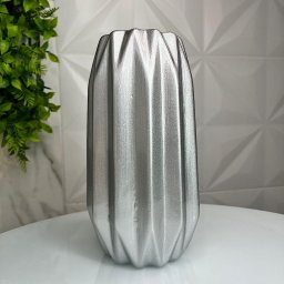 Vaso centro de mesa prata médio de cerâmica decorativo - 4