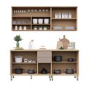 Ver imagem 3 de Cozinha Compacta 100 Mdf 4 Peças com Tampo e Vidro Canelado 200cm Duna Luciane Móveis