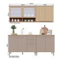Ver imagem 4 de Cozinha Compacta 100 Mdf 4 Peças com Tampo e Vidro Canelado 200cm Duna Luciane Móveis