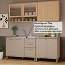 Ver imagem 6 de Cozinha Compacta 100 Mdf 4 Peças com Tampo e Vidro Canelado 200cm Duna Luciane Móveis