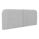 Ver imagem 2 de Cabeceira Painel Orgânico Cama Box Casal Padrão Aira 140cm Dobrável Linho Cinza Claro - Desk Design
