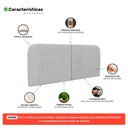 Ver imagem 3 de Cabeceira Painel Orgânico Cama Box Casal Padrão Aira 140cm Dobrável Linho Cinza Claro - Desk Design