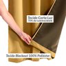 Cortina Blackout de Tecido Corta Luz 70% em Tecido 2,70M x 2,30M Dourado Ideal para Varão Simples De - 3