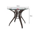Ver imagem 3 de Mesa Redonda para Ombrelone 1,00m Tampo de Vidro com Furo em Aço e Junco Argila Caiapó