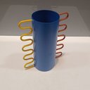 Ver imagem 3 de Vaso Decorativo Enfeite Casa Metal 20x12x12cm Azul