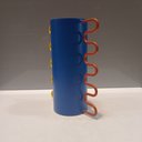 Ver imagem 4 de Vaso Decorativo Enfeite Casa Metal 20x12x12cm Azul