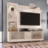 Home Theater Aurora Prime com Rodízios TV 55 Calacata Off White Tana Decor Madetec - 1