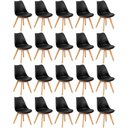 Ver imagem 1 de Conjunto 20 Cadeiras de Jantar Eames Wood Leda Design Estofada - Preto