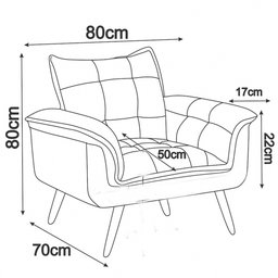 Poltrona Decorativa Opala Suede Triângulo Pés Madeira Ms Decor - 4