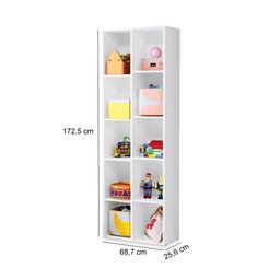 Livreiro Duplo Ely Organizador de Brinquedos Vertical Branco - 3