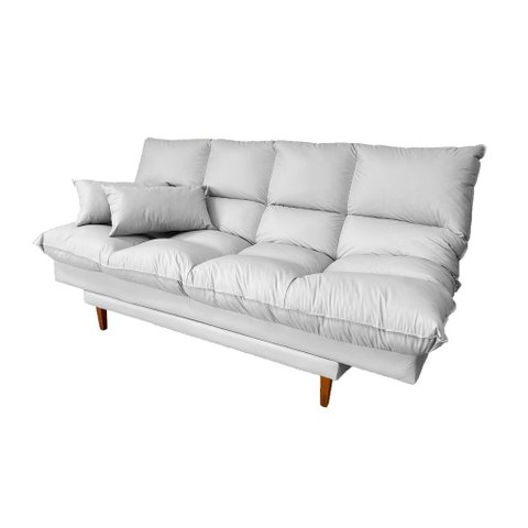 Sofá Cama Andorra Corano 3 Lugares Pés Madeira Branco 036 Império
