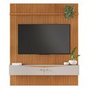 Ver imagem 1 de Painel para Tv Ripado Riso com Nicho 65 Polegadas Jcm Movelaria Cinamomo Off White 1,82m
