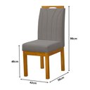 Ver imagem 4 de Kit 4 Cadeiras Blend Pés Madeira Maciça Design Estofado Sala Sofisticada Premium - Cinza Escuro
