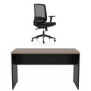 Ver imagem 1 de Conjunto Mesa de Escritório 1.60x60cm + Cadeira Ergonômica Sistema Syncron Pistão Classe 4
