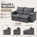 Ver imagem 3 de Sofá Istambul Retrátil e Reclinável 200m - Cinza