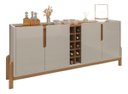 Ver imagem 2 de Buffet Aparador 190cm 4 Portas com Adega Lizz - 6 Cores:off White/cedro