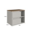 Ver imagem 3 de Gabinete de Banheiro Suspenso 60cm com 2 Nichos 1 Porta Basculante e 1 Gaveta sem Cuba Bege/Mel/Arenas