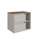 Ver imagem 2 de Gabinete de Banheiro Suspenso 60cm com 2 Nichos 1 Porta Basculante e 1 Gaveta sem Cuba