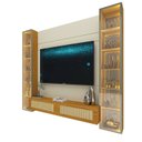 Ver imagem 2 de Estante Home para TV até 65 Polegadas com LED Vidro Reflecta 100% MDF 217,6CMX229,4cm Luminare Off White