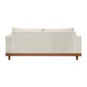 Ver imagem 5 de Kit 2 Poltronas Living + Sofá 2 Lugares Base Madeira Suede Bege