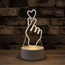Ver imagem 1 de Luminária de Mesa Abajur 3d Coração Led 4w 5v 3 em 1