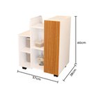 Ver imagem 6 de Gabinete Armário Pia de Coluna para Banheiro Organizador com Prateleira e Rodinha