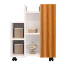 Ver imagem 4 de Gabinete Armário Pia de Coluna para Banheiro Organizador com Prateleira e Rodinha