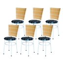 Ver imagem 1 de 6 Cadeiras para Mesa Branca Hawai Palha Assento Floral:floral Preto